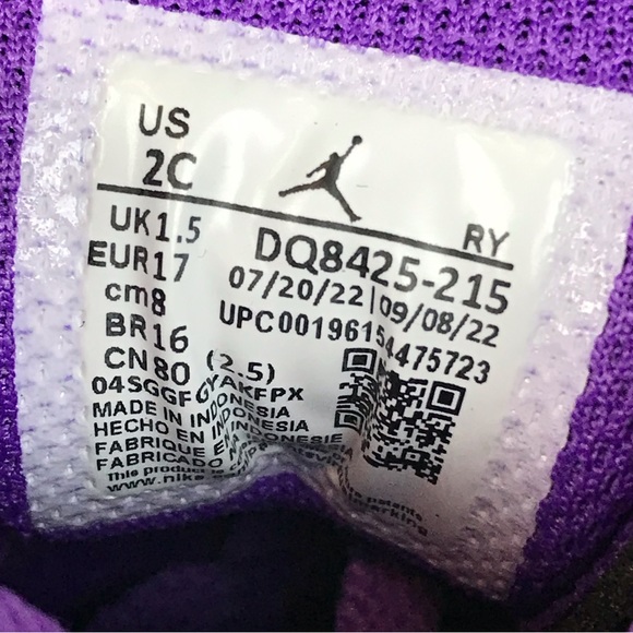 Nike Air Jordan 1 Mid “Purple Mocha” Toddler’s Sneakers Size 2C DQ8425-215 NEW - Picture 10 of 12